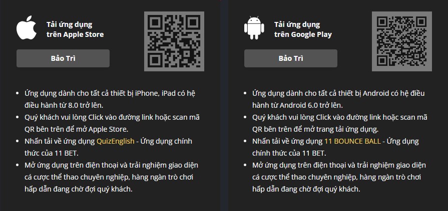 Lưu ý quan trọng khi tải app 11Bet cho iOS và Android